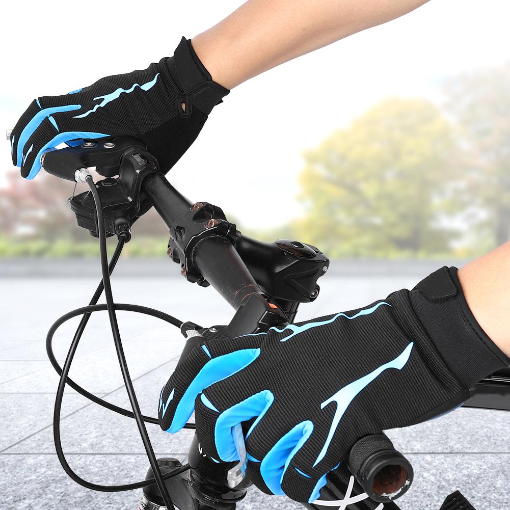 1 Paar Unisex Sport-Handschuhe Stoßdämpfende Atmungsaktive Nylon-Handschuhe für Outdoor-RadfahrenSchwarz und blau