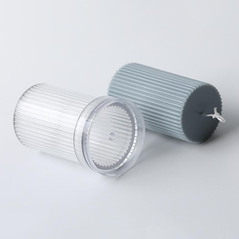 DIY Cylindrical Candle Mold Fine Stripe Acrylic Mold 7.5X5cm Geometric Cylindrical Mold DIY Candle Decoration Production Mold