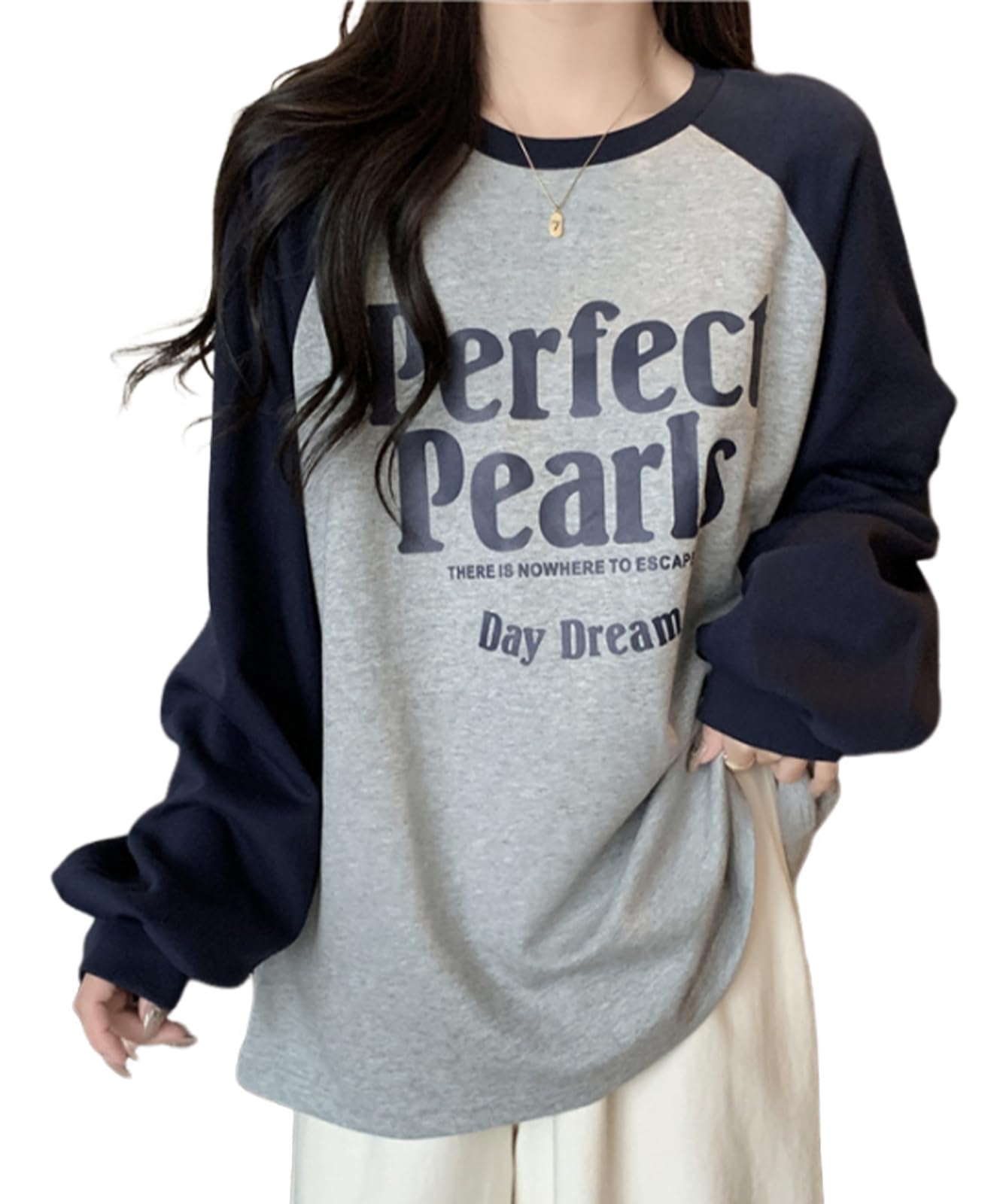 

Футболка с длинным рукавом и флисовым логотипом, уличный танец Харадзюку, разная на каждый день, повседневная, модная, рабочая, размер предплечья, длинный логотип [Blanc Blanc], серый