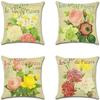 Retro Plant Floral Print Linen Pillow Case Home Living Room Sofa Car Cushion Pillow