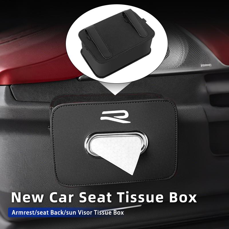 Car Tissue Box Holder Leather Auto Seat Back Hanging Tissue Box For Volkswagen VW Golf 4 6 7 GTI Tiguan B5 B6 B7 Jetta MK5 MK6 QM7