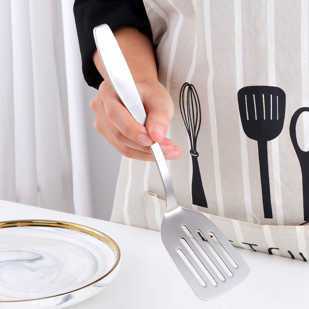 EDAR All Stainless Steel Stainless 24cm Easy To Pleasant To the Touch Turner/Spatula, 18-8 Steel, Long, 5.7cm Wide, Silver, Use,