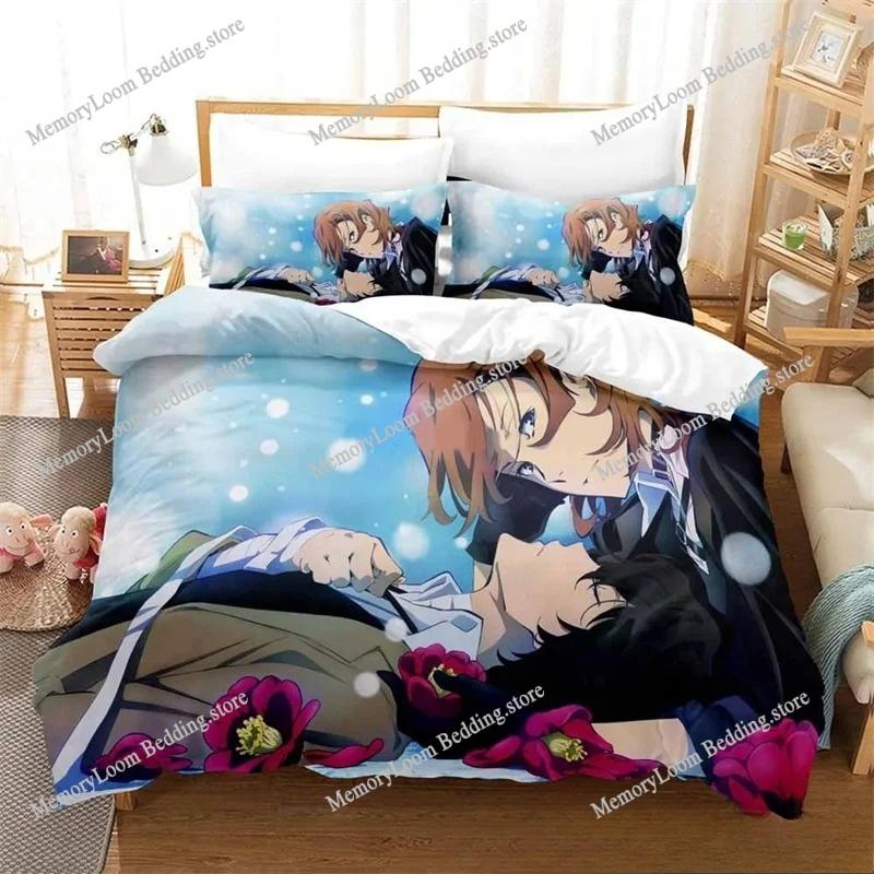 Home Textile Cartoons Bungo Stray Dogs Cover Duvet Cover Pillow Case Boy Girl Polyester Bedding Set King Queen Twin Size
