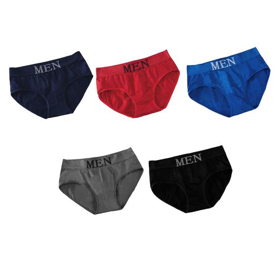 Men Briefs Letter Low Waist Alphabet Waistband Stretch Close Fit Sexy Seamless Panties