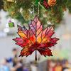 Maple Leaf Car Charm Acrylic Autumn Rearview Mirror Hanger Fall-themed Window Sun Catcher for Thanksgiving Decor