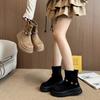 Fashion Niche Retro Designed Casual Thick Soled Short Boots for Women 2025 Winter New Style Comfortable Fashion Suede Chunky Ankle Boots