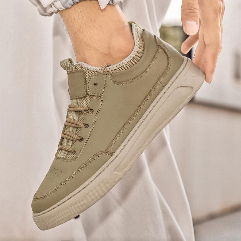 Fashion Brand New Arrival Casual Shoes for Men Genuine Leather Men's Vulcanized Shoes Breath Wear-resistant Male Non-slip Hiking Shoes