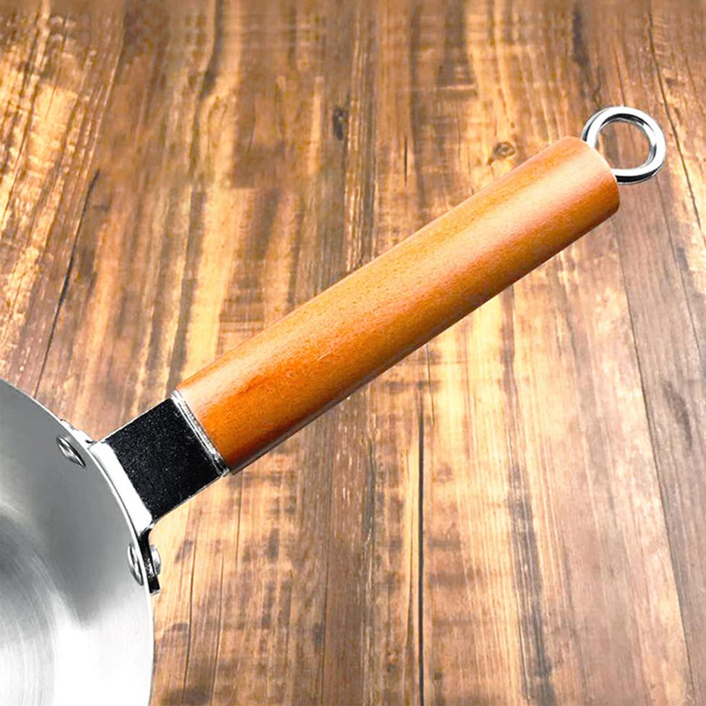 Milk Warmer Pot Stainless Steel Prevent Sticking Wooden Handle Thickened Butter Melting Saucepan