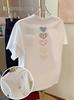 Unisexs Shortsleeve Tshirt With Heart Print Doublesided Love Design Round Neck Casual Top Spring Summer Fall Casual Attire