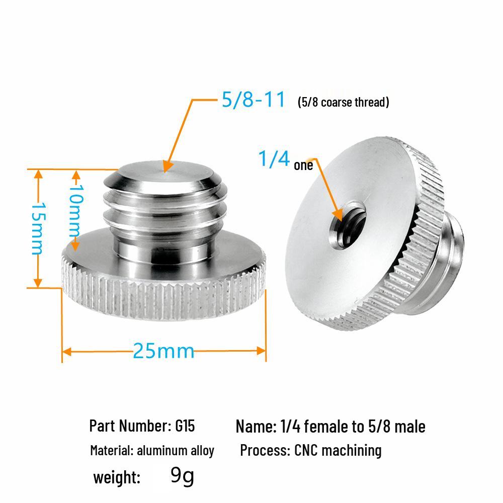 Laser Level Camera Mount Tripod Adapter: 3/8 To 1/4 & 1/4 To 5/8 Conversion Nut Screw