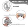 130Pcs Silver White Latex Garland Balloon for Wedding, Birthday, Pop Party, Bridal Shower, Graduation Decoration Balloon, Fa