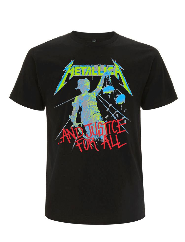 

Черная классическая футболка унисекс Metallica And Justice All Rock Metal Band