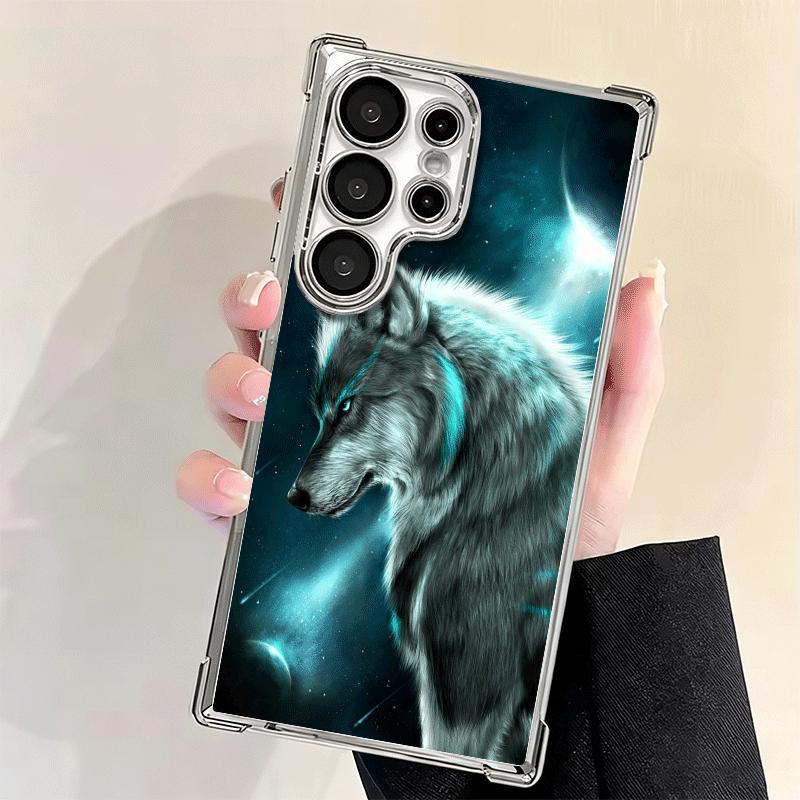 Wolf Moon Animal Soft Phone Case For Samsung Galaxy S26 Ultra S25 Edge S24 FE S23 Plus S22 S21 + S20 Plating Anti-Fall Fundas