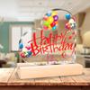 1 Stück Geburtstagsdekoration - Transparentes herzförmiges Schild mit roter 'Happy Birthday'-Beschriftung, Klarer Acryl-Tischdekoration für Partys, Jubiläen