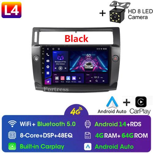 Android 14 Car Radio for Citroen C4 C-Triomphe C-Quatre 2004-2009 Multimedia Video Player Navigation GPS Carplay 4G QLED Screen