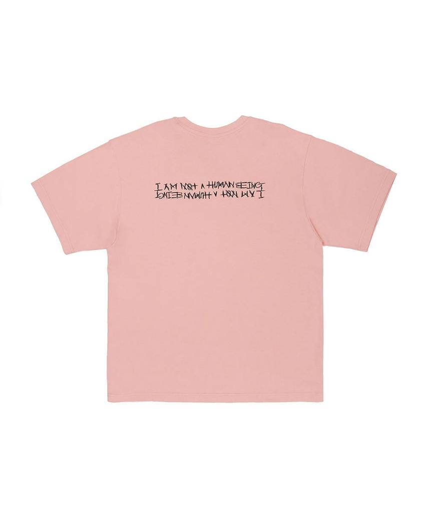 Aimnaseohyumeonbiing Embroidery Front Short Sleeve T-Shirt - Pink