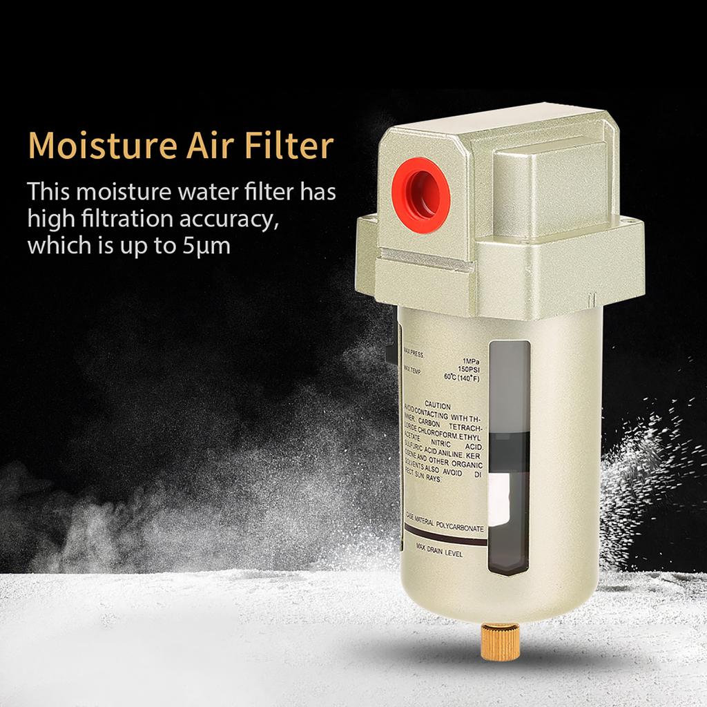 AF4000 Filter, Compressed Water Separator with High Filtration Accuracy, Service Life, Safe and , Wet Water Filtration Component for