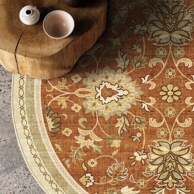 Living Room Circular Carpet French Light Luxury Coffee Table Sofa Cushion Bedroom Bedside Carpet Study Floor Mat