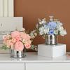 Simulated Rose Flowers Faux Roses Daisies Bunch Artificial Flowers Bundle Floral Arrangement for Vase Centerpieces Wedding Home Decor