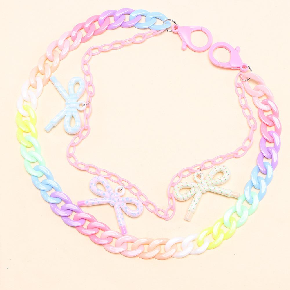 Punk Style Metal Waist Chain With Colorful Acrylic Butterfly For Youth And Teens