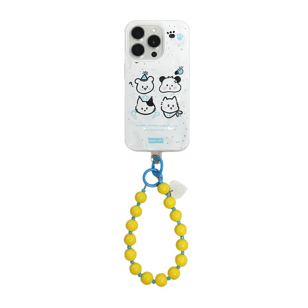 Ins Wind Cartoon Puppy Suitable for Apple 16Pro Mobile Phone Case Diagonal Span iPhone15/14 Lanyard Protective Case 13
