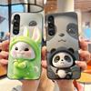 Case For Sony Xperia 1 V 2023 Candy Colored Shockproof Cover For Sony Xperia 1 VI (PDX245) Simple Flower Pattern Black Case