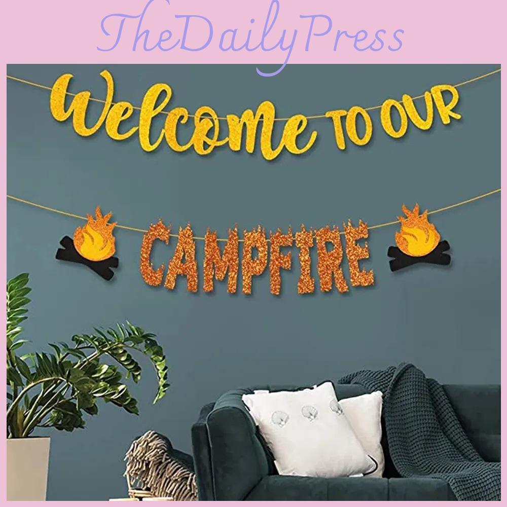 Themed Camping Birthday Party Decoration Background Banner Props Activity