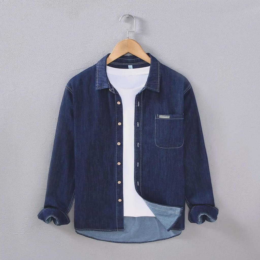 JM230 Men's Casual Cotton Long Sleeve Cardigan Shirt