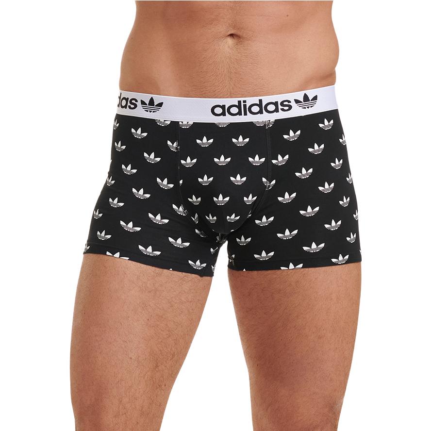 Adidas Quick-Dry Sports Elastic Cotton Anti-Chafing Moisture-Wicking Mid-Rise Boxer Briefs 2-Pack Men Underwear 4A2M56-100