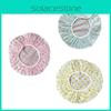 Waterproof Colored Polka Dot Shower Cap Reusable Adult Spa Accessory
