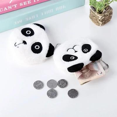 Monedero con diseño de panda de peluche y múltiples expresiones, minimonedero, organizador de llaves, fechas y auriculares, regalo para niños