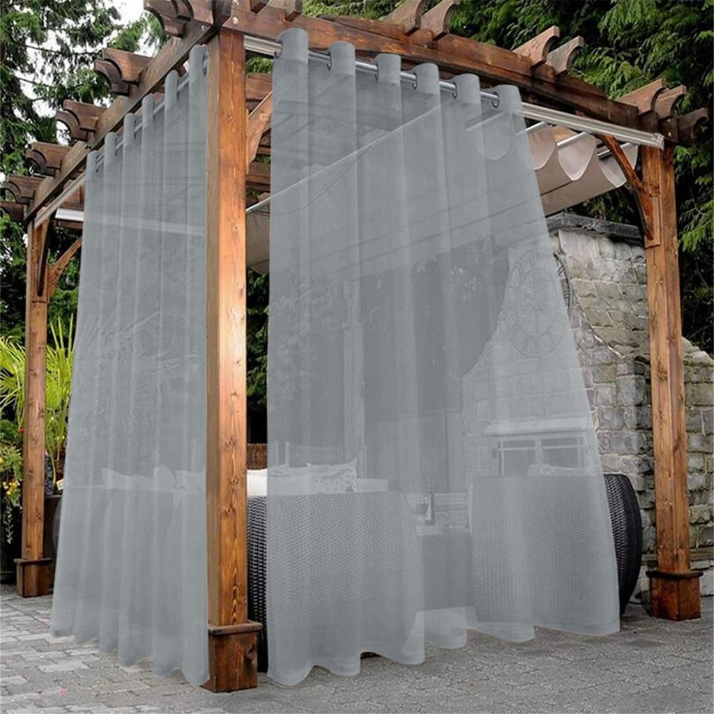 Transparent Weatherproof Outdoor Curtains with Eyelets Waterproof Voile Curtains for Patio Gazebo
