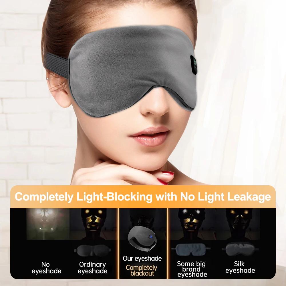 USB Heated Eye Mask Reusable 3Mode Hot Compress Eye Mask Eye Massager For Sleeping Eye Puffiness Anti Dark Circle Patch Eye Care