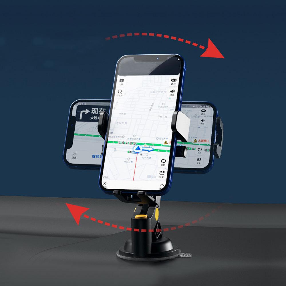 1Pc Black 360° Waterproof Mount Holder Car Stand For Mobile Phone GPS Universal