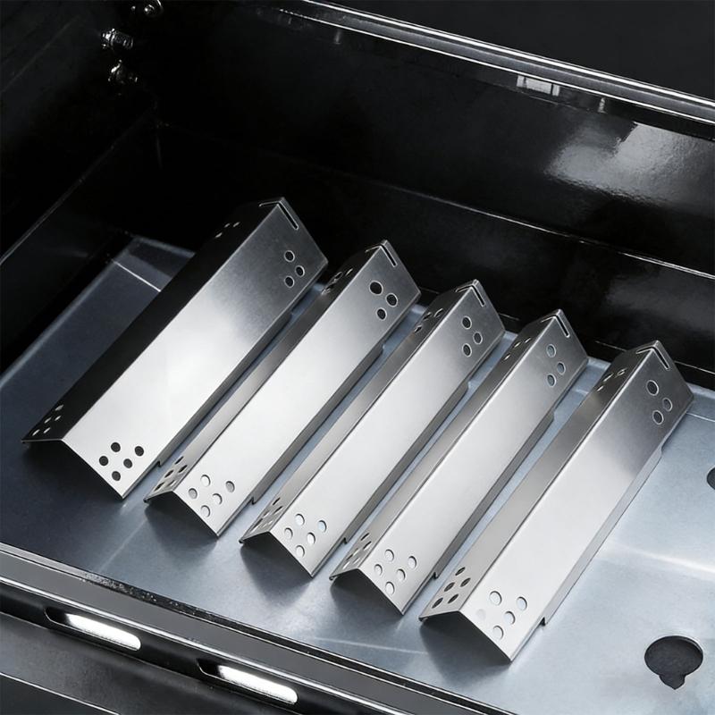 5 Piezas Placas de Calor para Parrilla Acero Inoxidable Placa de Calor de Repuesto para Parrilla DGH474CRP Piezas de Reparación 70-02-412 Placas de Calor