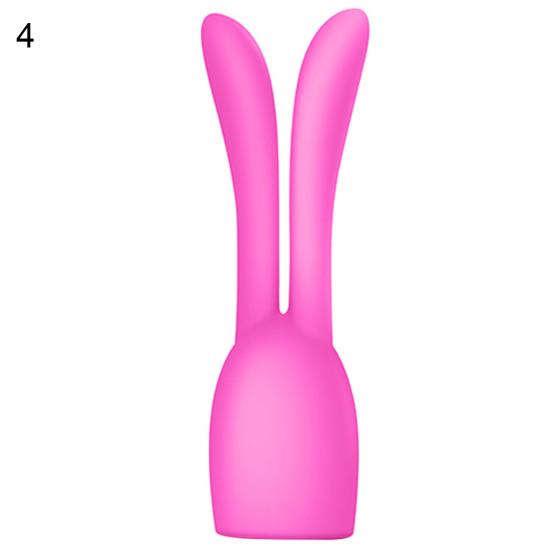 Sleeve Cover Vibrator Massager Rabbit Ear Design Silicone G Spot Vibration Hat for Couple