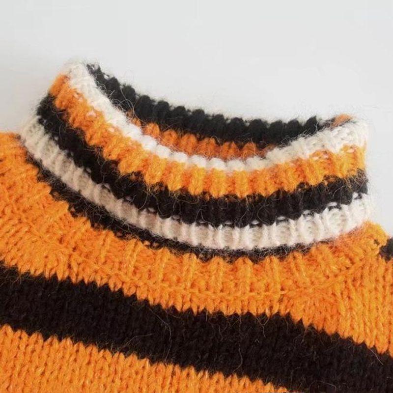 Kaslead New Arrival Women's Clothing Fashion Style Stylish Simple and Versatile Stripes Knitwear 2142175