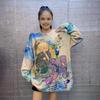 Chic Korean Style Rhinestone Print Round Neck Sweater for Women (2026 Winter Collection)