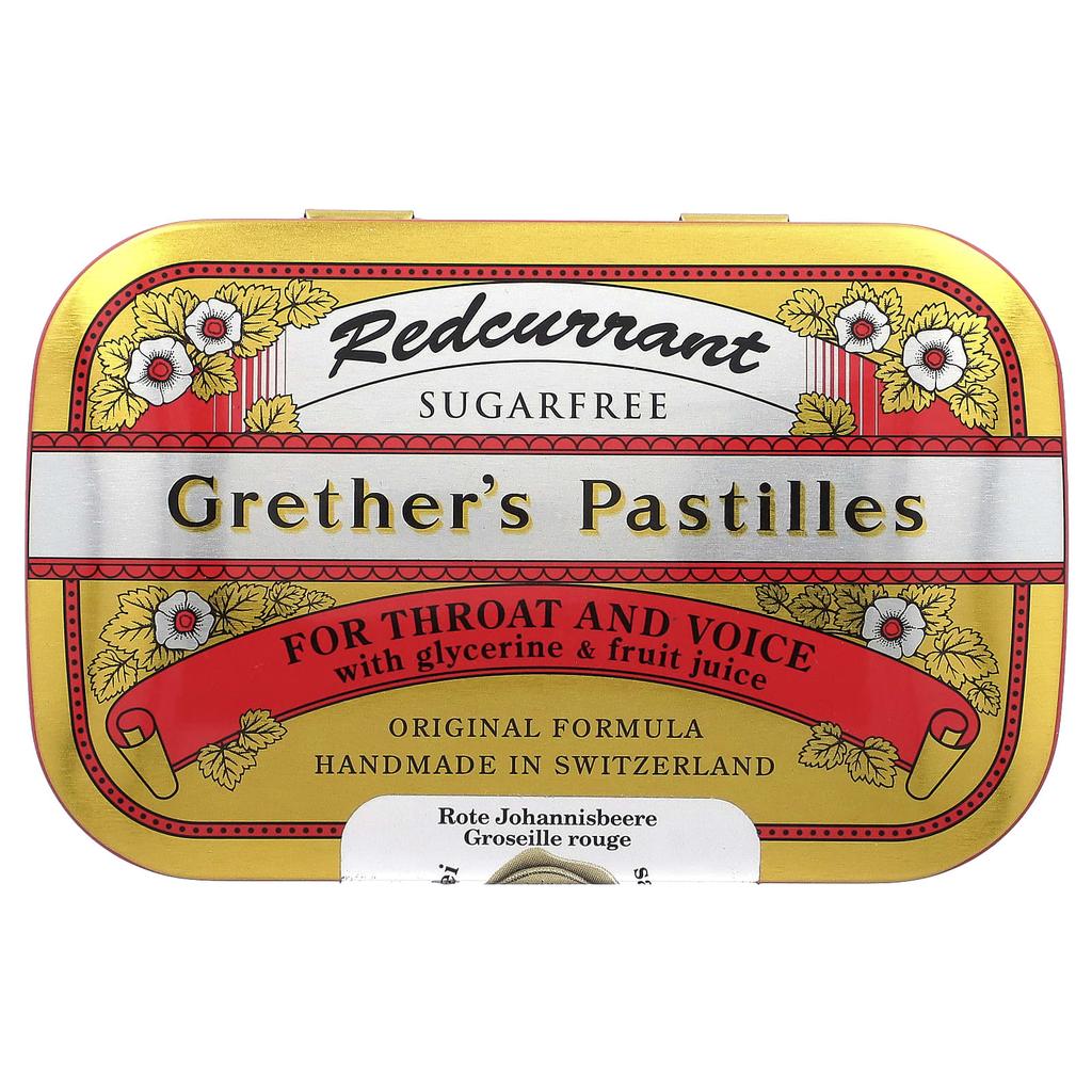 Grether'S Pastilles, Throat & Voice, Sugar Free, Redcurrant, 24 Lozenges, 60G (2 1/8Oz)