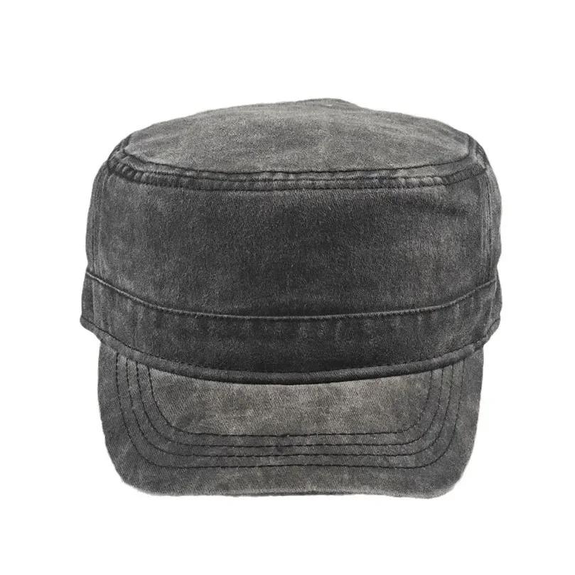 Big Size Hats Flat Top Casual Washed Cotton Adjustable S M L Military Caps Men Women Unique Design Vintage Four Seasons