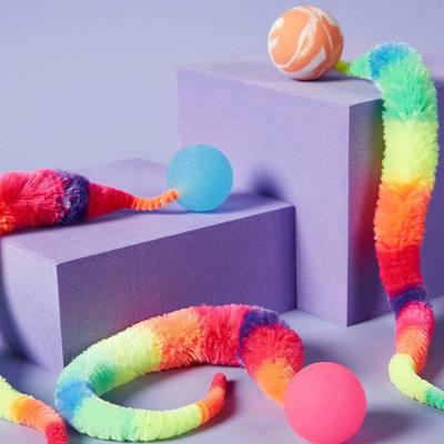 1 Stück magische Wurm-Katzenspielzeug - Interaktive Indoor-Spielbälle für Katzen Langlebiges Polyester-Haustierspielzeug