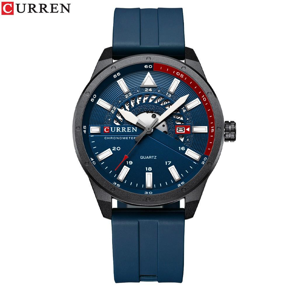 

CURREN 8421 Men s Waterproof Quartz Business Watch with Rubber Strap синій