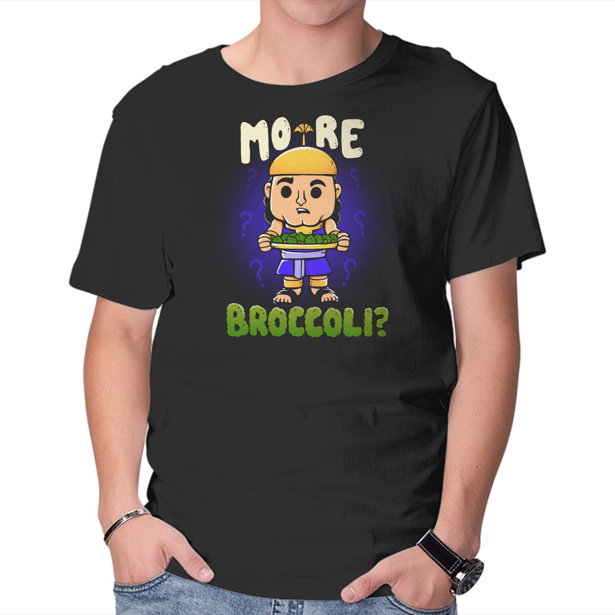 Unisex Crew Neck T-Shirt More Broccoli Graphic Short Sleeve Casual Tee S
