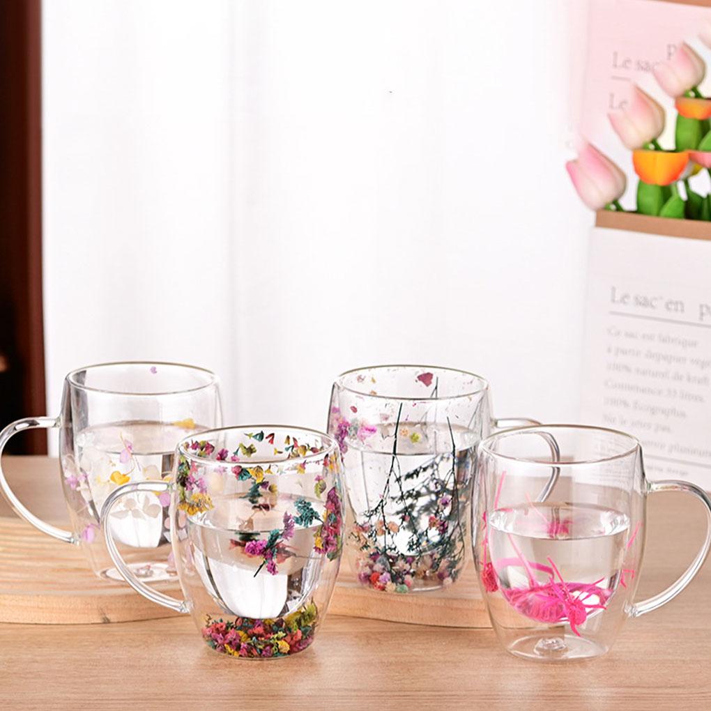 Ergonomic Handle Double Wall Glass Cup With Thickened Bottom For Stability And Safety Coffen Cup