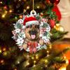Acrylic Santa Hat Cat Dog Pig Hanging Christmas Decorations Christmas Tree Ornaments  Holiday