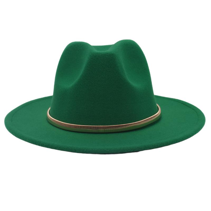 European And American Cashmere Top Hat Gold Ring Accessories Fashion Jazz Hat Four Seasons Popular Felt Hat Gentleman Lady Big Edge Hat (