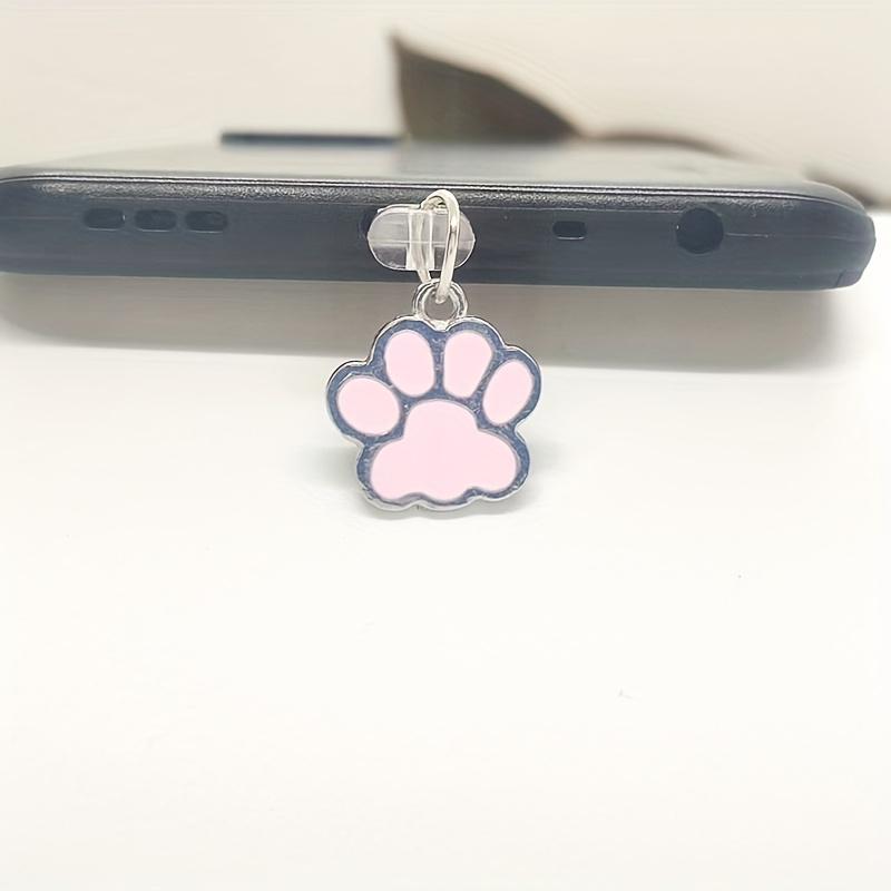 

1 шт. ПВХ заглушка от пыли для смартфонов, глянцевая подвеска в виде лапы медведя, безопасная для домашних животных, декоративный аксессуар-заглушка для мобильного телефона For Typec розовый