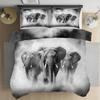 Animal Elephant 3D Print Pattern 2 Piece Bedding Set with Pillowcase All Season Quilt Duvet Cover with Zipper for Kids Adults