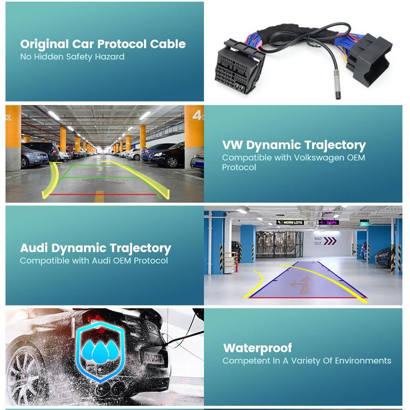 GreenYi Canbus Dynamic Camera For VW Tiguan Ll 2016~2023 Rear View Camera Reversing CAM For MlB Unit Original Screen Plug&Play