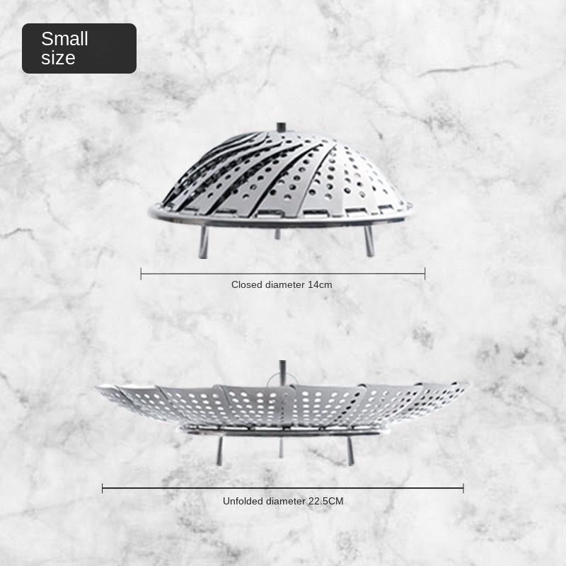 HANYANG Practical Stainless Steel Lotus Adjustable Folding Tray Various Magic Fruit Plate Telescopic Folding Steamer Tray